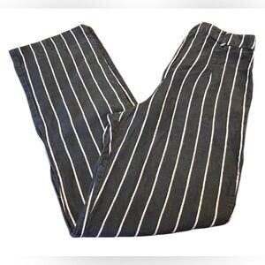 Reformation 100% Linen Pants Women’s Sz4 Black/white Striped High Rise *letout
